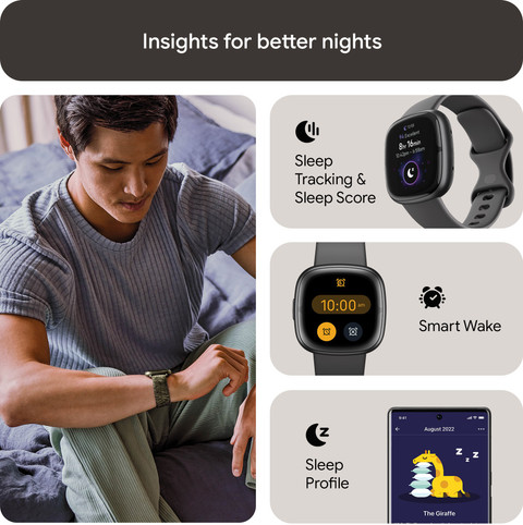 Mist Grey Fitbit Versa Track Sleep Fitbit Sense, Versa And Inspire