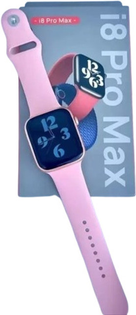 P U COLLECTION I8 pro max smart watch Bluetooth call Smartwatch with extra  pink strap Smartwatch