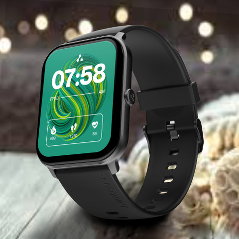 Ambrane Wise Glaze with Amoled display, BT Calling,SPO2 Heart Rate  Monitor Smartwatch