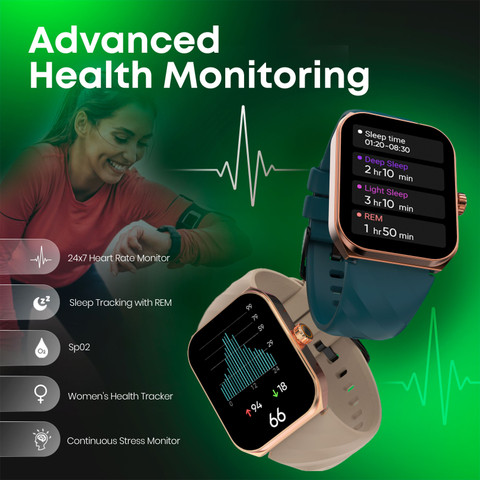 Gps Tracker X2 Health Sports Bracelet Fastrack Revoltt X2 With BT  Calling|Rotating Crown|60 Hz