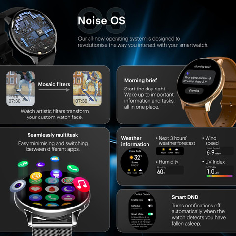 Noise Vortex Plus, AMOLED Display, BT Calling, Sleek Metal Finish  Smartwatch