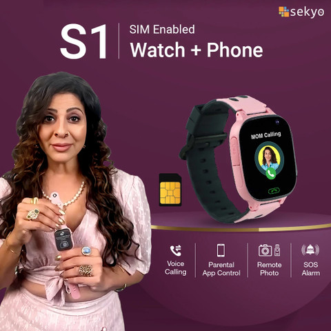Sekyo S1 Kids Calling SmartWatch with Live Location, Class Mode, Safe Zone  Smartwatch