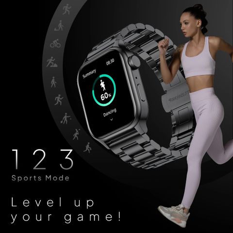 Fire-Boltt Rise Luxe 2026 Stainless Steel, 47mm (1.85) Display, Pro Games, 120+ Sports Smartwatch (Black Strap, Free Size) - Image 7