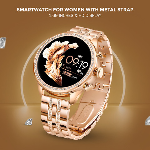 GameSir Gen Metal Rose Gold Smart watch for Girls Women Bluetooth  Calling Watch Smartwatch