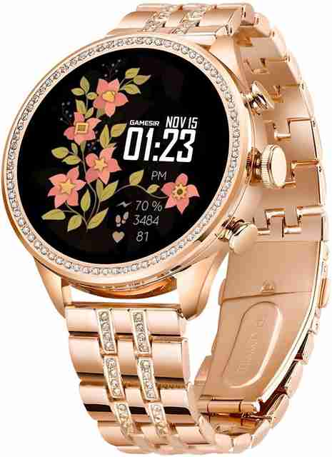 Bluetooth Smartwatch Rose Gold Smartwatch Womens GEN Golden Round
