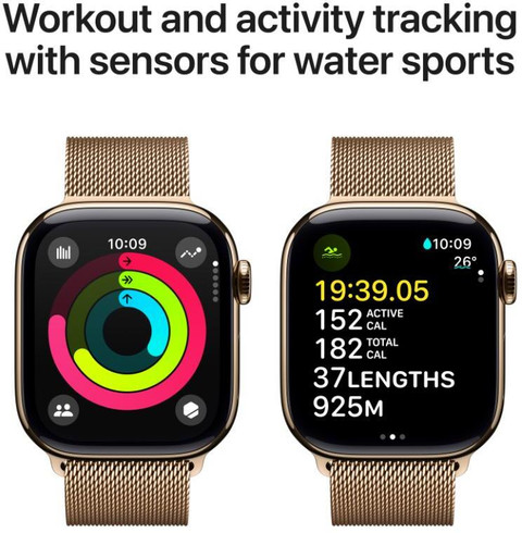Apple Watch Series 10 GPS Cellular 42mm Gold Titanium with Gold Milanese  Loop