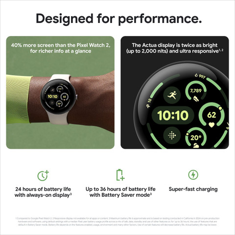 Google Pixel 10 Pro & Pixel Watch 3 セット Google Pixel Watch 3 (41 mm), AMOLED LTPO display, Advanced motion