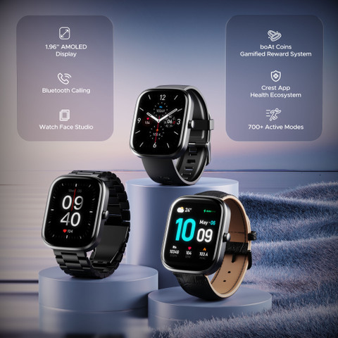 boAt Ultima Prism with AMOLED Display,BT Calling,Coins Watch Face  Studio Smartwatch