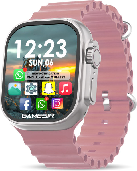 GameSir T800 Ultra Pink Smartwatch with Bluetooth, Fitness Heart