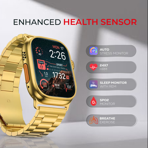 Melbon H9 Ultra Max Bluetooth Calling Watch Fitness Health Sports Weather  Music Yoga Smartwatch