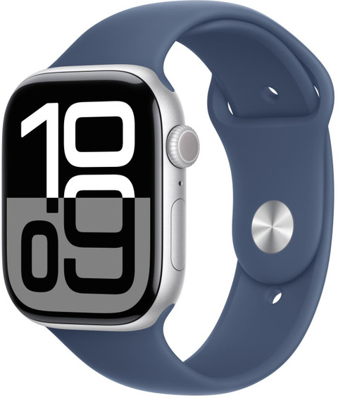 Apple Watch Series 10 GPS 46mm Silver Aluminium with Denim Sport