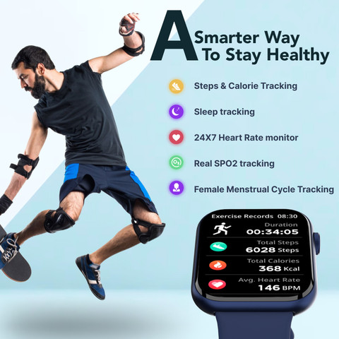 Cultsport Acti T HD Display, Single Chip BT Calling, Rotating Crown,  200 WatchFace Smartwatch