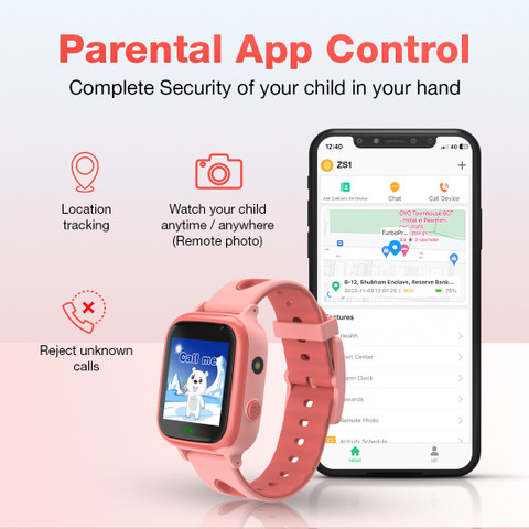 Sekyo ZS1 Kids Calling Smartwatch| Location tracking, Camera, Class Mode,  Kids Calling Smartwatch