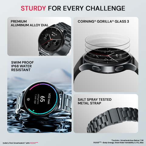 Prowatch X, AMOLED, Body Energy, HRV, VO2 Max, Gorilla Glass 3,  In-built GPS ABC Smartwatch