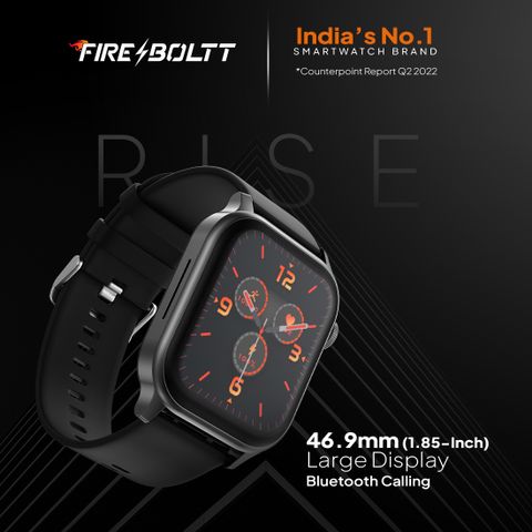 Fire-Boltt Rise Bluetooth Calling 47mm (1.85) & Rotating Crown, 123 Sports Smartwatch (Black Strap, Free Size) - Image 6