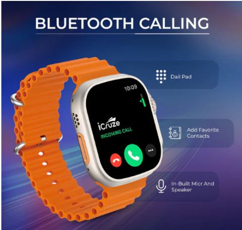 Rich Gadgets New T800 ULTRA 4G Smart Watch T800 Smartwatch (Orange Strap, Free Size) - Image 3