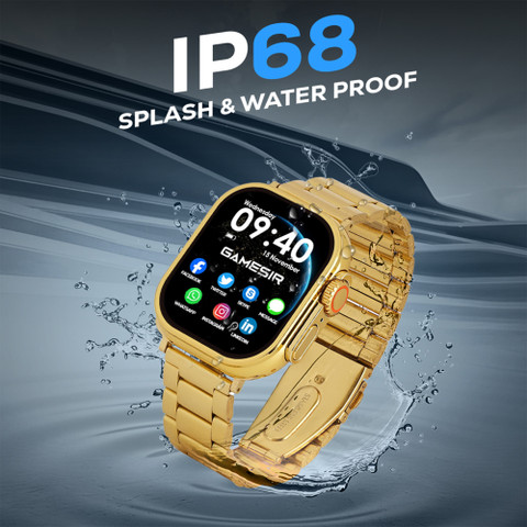 GameSir Crystal Golden Touch Watch with Bluetooth calling, Fitness