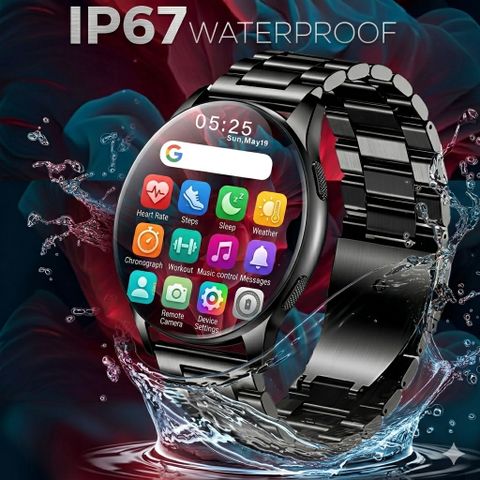 GameSir Active 2 Round Smartwatch (Black Strap, Free Size) - Image 3