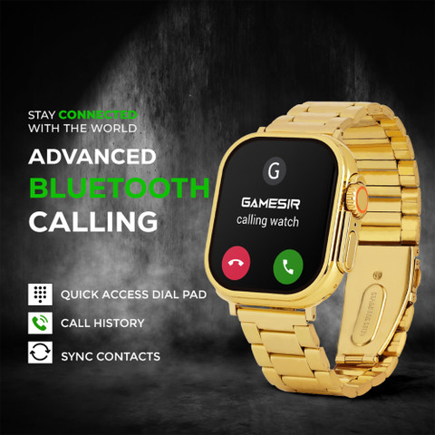 GameSir Crystal Golden Touch Watch with Bluetooth calling, Fitness