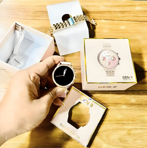 MICROBOTS gen smart watch for women rose gold with pink straps smart  watch Smartwatch