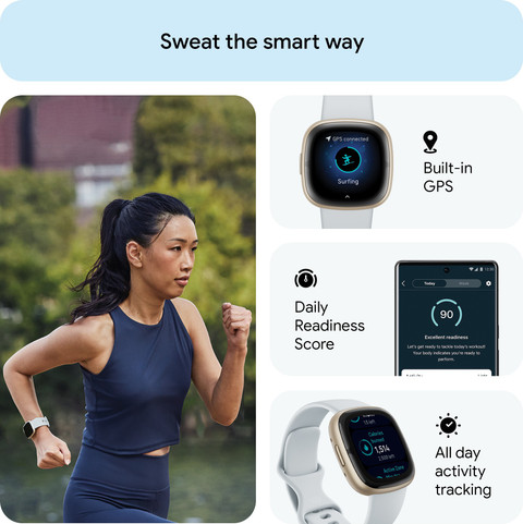 FITBIT Sense Health Fitness Watch (Blue Mist Soft Gold