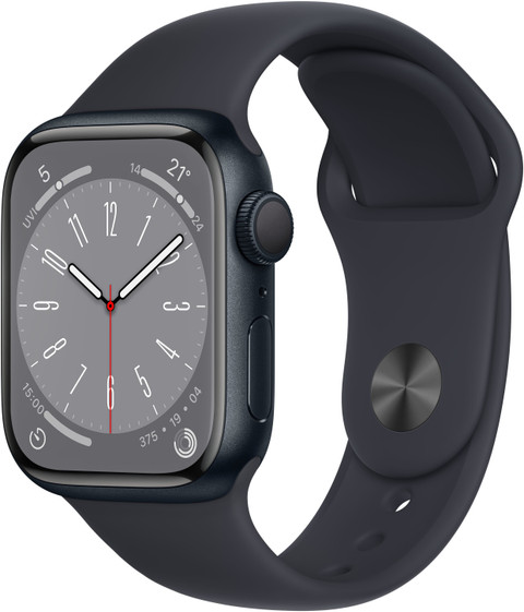 Apple Watch Series 8, 41mm GPS ECG app, Temperature sensor, IPX6,  Fall/Crash Detection