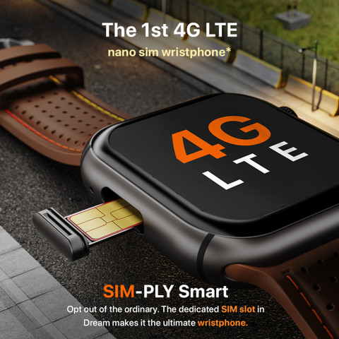 Card Slot Sim Free Smart Watch Fire-Boltt Dream WristPhone 4G SIM