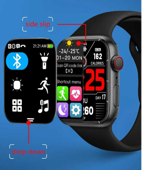 HRYFiNE Always ON Display With GPS Cellular -Temp sensor, Blood  rate,Game Smartwatch