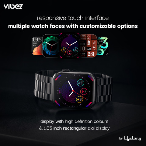 Vibez Lifelong Hype Men Smartwatch with Bluetooth Calling