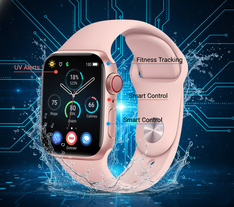 Melbon Pink I8 Pro Watch 1.69” LCD Display, Multiple Watch Faces