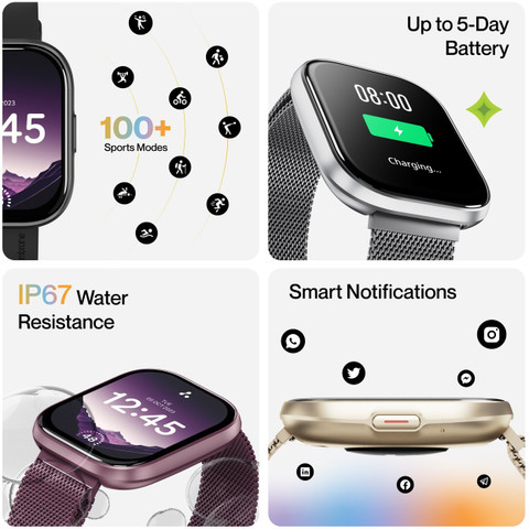 Ambrane Fyre AMOLED 368*448px High Resolution, BT Calling and