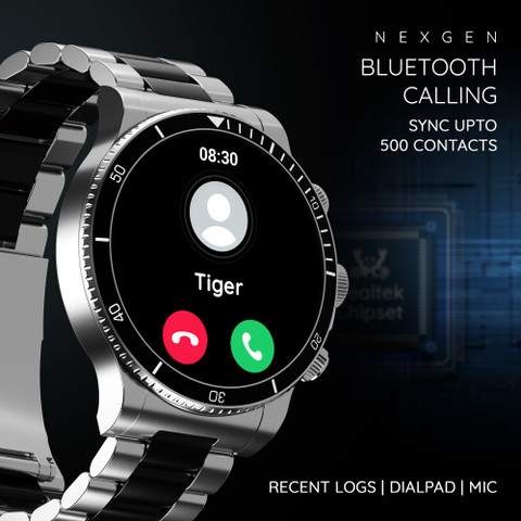 Pebble Chrome HD Bezel-Less Display, Luxury Metal, BT Calling,  Rotating Crown Smartwatch