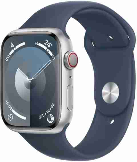 Apple Watch Series GPS Cellular 45mm Silver Case Storm Blue Sport  Band M/L