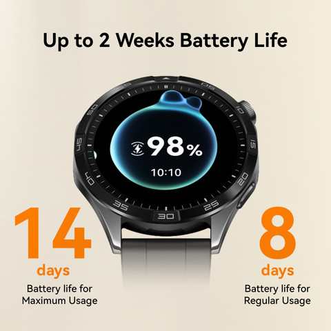 Huawei Watch GT4 46mm 14 Days Battery Life, TruSeen Tech for 24/7 Health  Monitoring Smartwatch