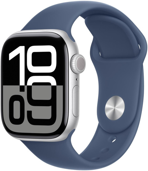 Apple Watch Series 10 GPS 42mm Silver Aluminium with Denim Sport Band