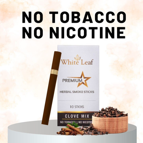 herbal cigarettes tobacco free White Leaf Herbal Clove Cigarettes, Frutta Flavoured King Size Tobacco-Free  & Nicotine-Free Smoking Cessations Price in India