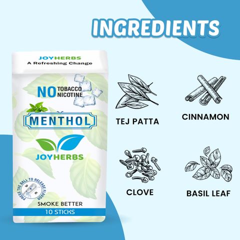 menthol herbal cigarettes JOYHERBS (20 Stick) 100% Nicotine Free Refreshing Breeze, Mint Flavour Smoking Cessations Price in India Honeyrose Herbal Cigarettes, Cigars &