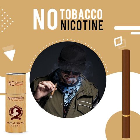 ROYAL SWAG Ayurvedic & Herbal Cigarette, Clove Flavour Smoke Tobacco Free  Cigarettes Helps in Quit Smoking - (10 Sticks, 1 Shot) Smoking Cessations  Price in India - Buy ROYAL SWAG Ayurvedic &