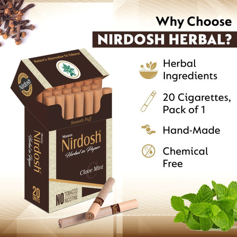 herbal cigarettes nirdosh Nirdosh Herbal Smoke (pack of 1) Smoking Cessations Price in India
