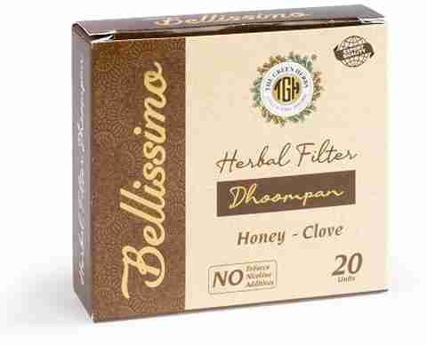 Bellissimo Herbal Cigarette No Nicotine No Tobacco Honey Clove Flavor (1  Pack of 20 Sticks) Smoking Cessations Price in India