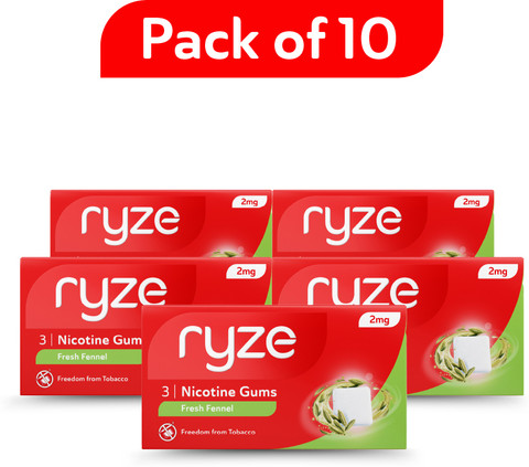 Ryze Nicotine Gum 2mg (Fresh Fennel) | 3 Gums Smoking Cessations Price in  India - Buy Ryze Nicotine Gum 2mg (Fresh Fennel)