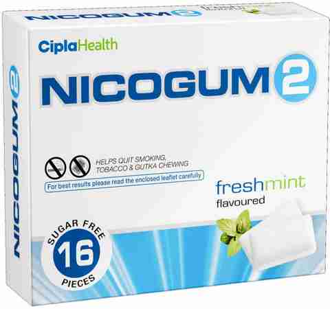 Nicogum 2MG FOR, FRESH MINTS FLAVOURED NICOTIN GUM Smoking Cessations Price  in India