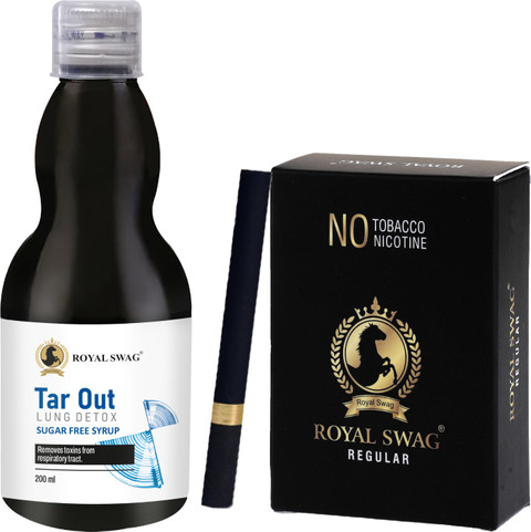 ROYAL SWAG Herbal Cigarettes (Regular Flavour)20 Sticks With 200ml Syrup  Tar Out Lung Detox Smoking Cessations Price in India
