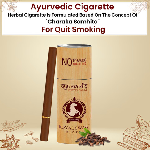 ayurvedic cigarette india ROYAL SWAG Ayurvedic & Herbal Cigarette, Clove Flavour Smoke Tobacco Free  Cigarettes Helps in Quit Smoking Smoking Cessations Price in India