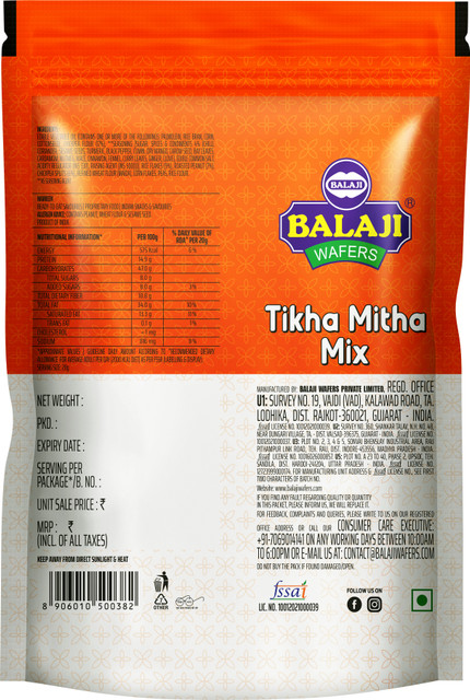 Buy Balaji Tikha Mitha Mix | Crunchy Savory Snack Online - Price @ ₹87 | Instant Delivery