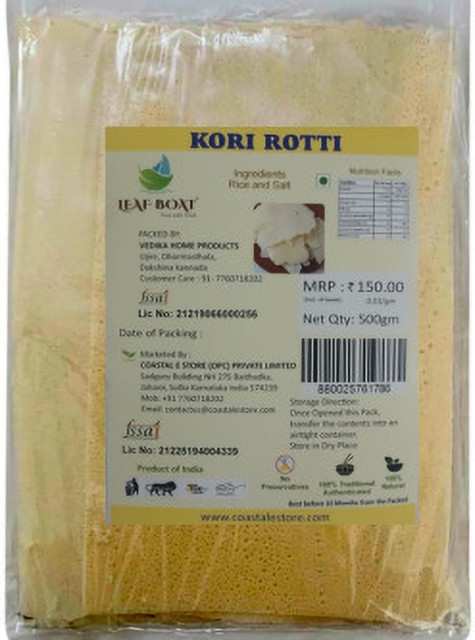 LEAF BOAT Mangalore Kori Rotti | Rotti | Rice Rotti Price in India ...