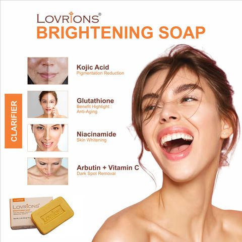 kojic acid and glutathione soap benefits LOVRIONS Skin Brightening Soap with Kojic Acid, Glutathione, Arbutin &  Niacinamide