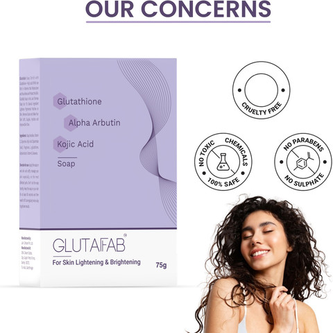 Glutafab Skin Brightening Soap With Kojic Acid, Glutathione, Alpha arbutin  And Vitamin C