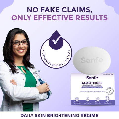 Sanfe Glutathione Niacinamide Vitamin C Brightening Soap For hydration  pigmentation - Price in India, Buy Sanfe Glutathione Niacinamide Vitamin C  Brightening Soap For hydration pigmentation Online In India, Reviews,  Ratings & Features |