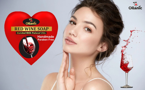 Oilanic Red Wine Soap Bathing Bar-Ideal For Men and Women (100 gms)